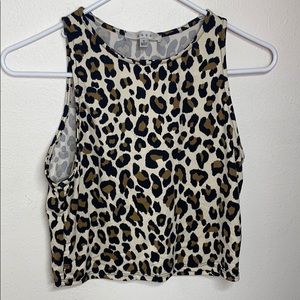 Gaze Cheetah Cropped Halter Top